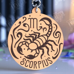 Intra απο ξύλο plywood 3mm-4mm πάχος – Μπρελόκ Σκορπιός | Ζώδιο | Αρχείο CNC Δίασταση 5x5 cm INTRAFABR-98273101