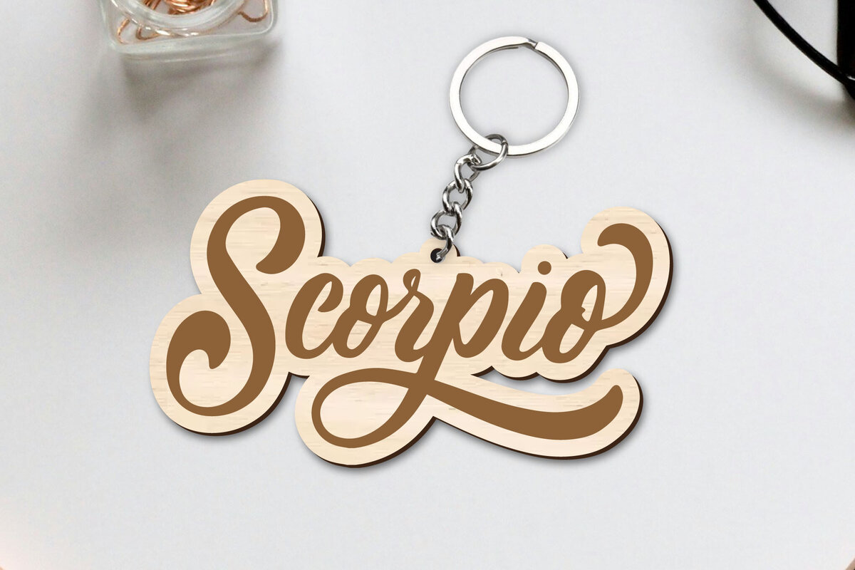 Intra απο ξύλο plywood 3mm-4mm πάχος – Scorpio Zodiac Key Chain Δίασταση  20x20 cm INTRAFABR-96829783
