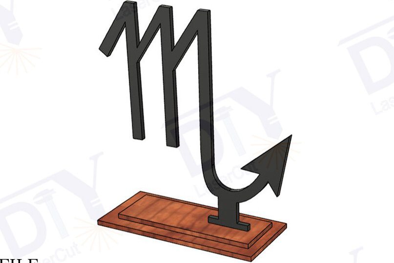 Intra απο ξύλο plywood 3mm-4mm πάχος – Ζώδια Σκορπιός με Stand Δίασταση  20x20 cm INTRAFABR-111831163