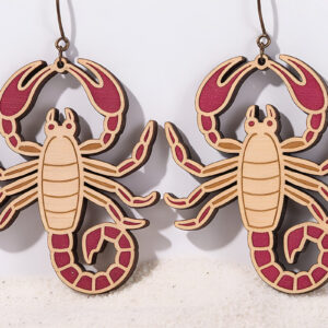 Intra απο ξύλο plywood 3mm-4mm πάχος – Scorpion Earrings Δίασταση  5x5 cm INTRAFABR-121542315