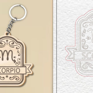 Intra απο ξύλο plywood 3mm-4mm πάχος – Scorpion Keychain | Zodiac Sg Δίασταση  5x5 cm INTRAFABR-99841561