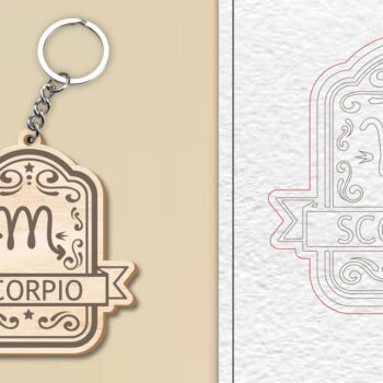 Intra απο ξύλο plywood 3mm-4mm πάχος – Scorpion Keychain | Zodiac Sg Δίασταση  5x5 cm INTRAFABR-99841561 - Image 1