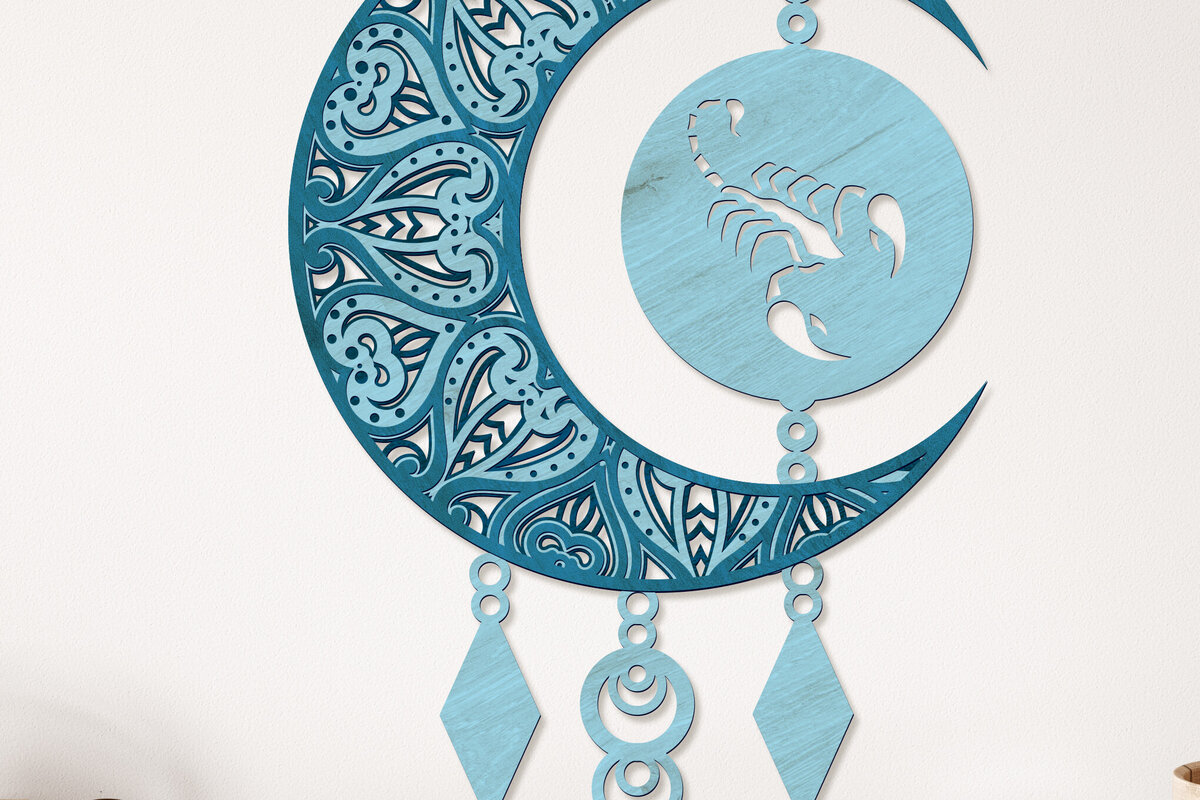 Intra απο ξύλο plywood 3mm-4mm πάχος – Διακόσμηση Ονειροπαγίδας Σκορπιού Δίασταση  20x20 cm INTRAFABR-105074286