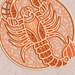 Intra απο ξύλο plywood 3mm-4mm πάχος – Αρχείο κομμένο για διακόσμηση τοίχου Scorpius Zodiac Δίασταση  40x30 cm INTRAFABR-100718890