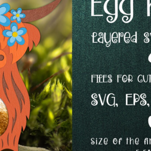 Intra απο ξύλο plywood 3mm-4mm πάχος – Κάτοχος Πασχαλινών Αυγών Σκωτίας Highland Cow Δίασταση  20x20 cm INTRAFABR-27073865