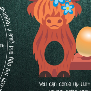 Intra απο ξύλο plywood 3mm-4mm πάχος – Κάτοχος Πασχαλινών Αυγών Σκωτίας Highland Cow Δίασταση  20x20 cm INTRAFABR-27073865 - Image 2