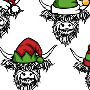 Intra απο ξύλο plywood 3mm-4mm πάχος – Σκοτσέζικη Σκωτία Χριστουγεννιάτικη αγελάδα Highland Δίασταση  20x20 cm INTRAFABR-85986787