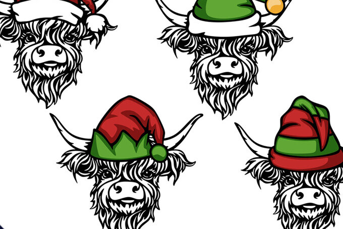 Intra απο ξύλο plywood 3mm-4mm πάχος – Σκοτσέζικη Σκωτία Χριστουγεννιάτικη αγελάδα Highland Δίασταση  20x20 cm INTRAFABR-85986787