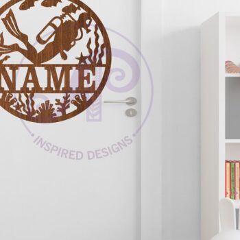 Intra απο ξύλο plywood 3mm-4mm πάχος – Scuba Diver Name Sign Design 2 Laser Δίασταση  40x30 cm INTRAFABR-100265174 - Image 3