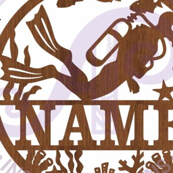 Intra απο ξύλο plywood 3mm-4mm πάχος – Scuba Diver Name Sign Design 2 Laser Δίασταση  40x30 cm INTRAFABR-100265174 - Image 4