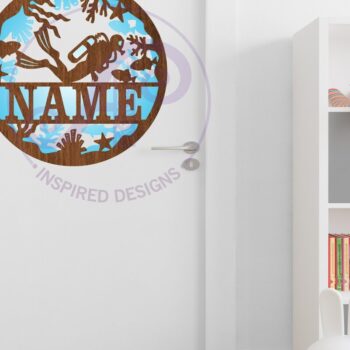 Intra απο ξύλο plywood 3mm-4mm πάχος – Scuba Diver Two Layer Name Δίασταση  20x20 cm INTRAFABR-98013332 - Image 3