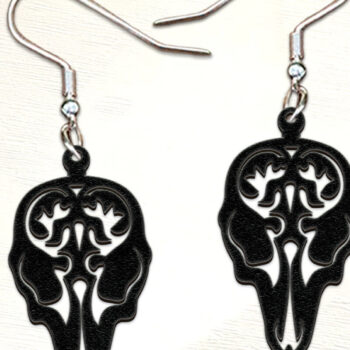 Intra απο ξύλο plywood 3mm-4mm πάχος – Σκουλαρίκια Scull Cut Laser. Halloween. Δίασταση  5x5 cm INTRAFABR-122536535 - Image 1