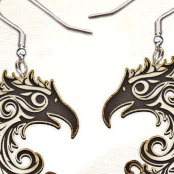 Intra απο ξύλο plywood 3mm-4mm πάχος – Σκουλαρίκια Scull Cut Laser. Halloween Δίασταση  5x5 cm INTRAFABR-122998474 - Image 1