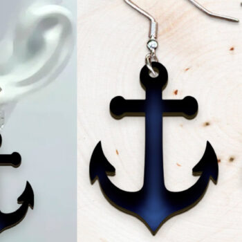 Intra απο ξύλο plywood 3mm-4mm πάχος – Σκουλαρίκια Sea Anchor. Δίασταση  5x5 cm INTRAFABR-121137113 - Image 1