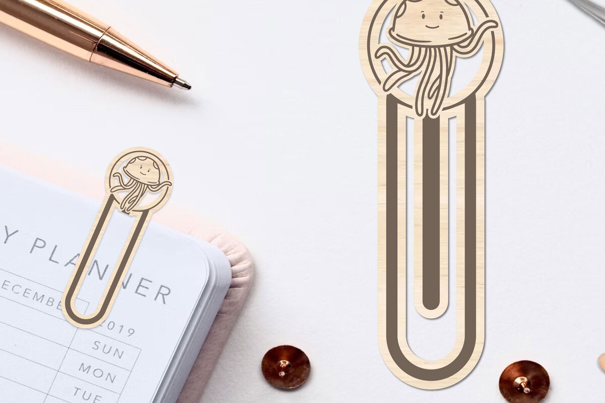 Intra απο ξύλο plywood 3mm-4mm πάχος – Θαλασσινό ζώο σελιδοδείκτης Χαρτοκόψιμο με λέιζερ Δίασταση  20x20 cm INTRAFABR-96563654