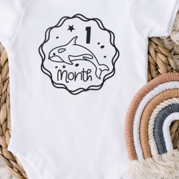 Intra απο ξύλο plywood 3mm-4mm πάχος – Sea Animals Baby Monthly Milestone Δίασταση  20x20 cm INTRAFABR-111580886 - Image 2