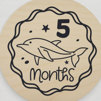 Intra απο ξύλο plywood 3mm-4mm πάχος – Sea Animals Baby Monthly Milestone Δίασταση  20x20 cm INTRAFABR-111580886 - Image 4