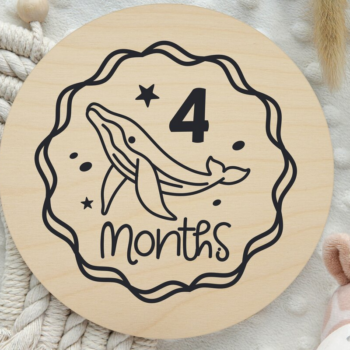 Intra απο ξύλο plywood 3mm-4mm πάχος – Sea Animals Baby Monthly Milestone Δίασταση 20x20 cm INTRAFABR-111580886 - Image 5