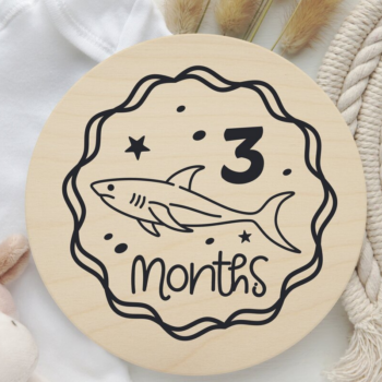 Intra απο ξύλο plywood 3mm-4mm πάχος – Sea Animals Baby Monthly Milestone Δίασταση 20x20 cm INTRAFABR-111580886 - Image 6