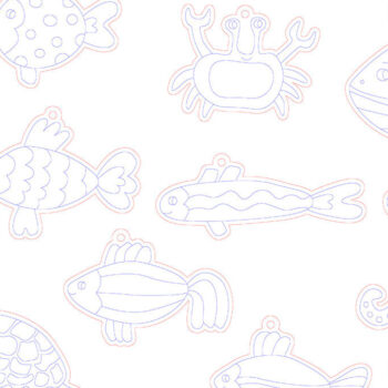 Intra απο ξύλο plywood 3mm-4mm πάχος – Κιτ χρωματισμού λέιζερ Sea Animals Glowforge Δίασταση 20x20 cm INTRAFABR-51779632 - Image 5