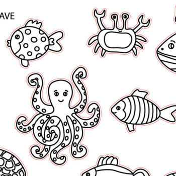 Intra απο ξύλο plywood 3mm-4mm πάχος – Κιτ χρωματισμού λέιζερ Sea Animals Glowforge Δίασταση 20x20 cm INTRAFABR-51779632 - Image 6