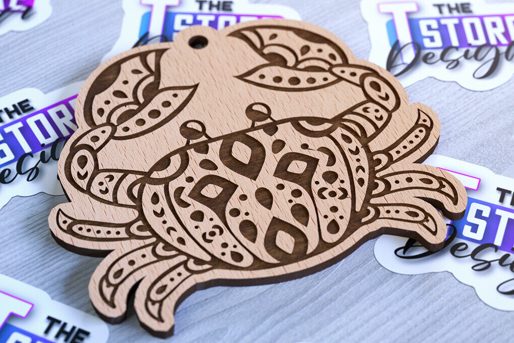 Intra απο ξύλο plywood 3mm-4mm πάχος – Στολίδια με θαλάσσια ζώα | Ωκεανός Δίασταση  20x20 cm INTRAFABR-93334839