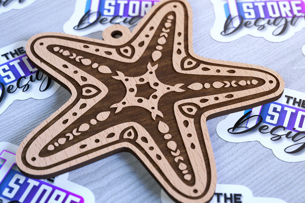 Intra απο ξύλο plywood 3mm-4mm πάχος – Στολίδια με θαλάσσια ζώα | Ωκεανός Δίασταση  20x20 cm INTRAFABR-93334805