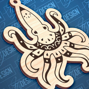 Intra απο ξύλο plywood 3mm-4mm πάχος – Στολίδια με θαλάσσια ζώα | Ωκεανός Δίασταση  20x20 cm INTRAFABR-93699006 - Image 6