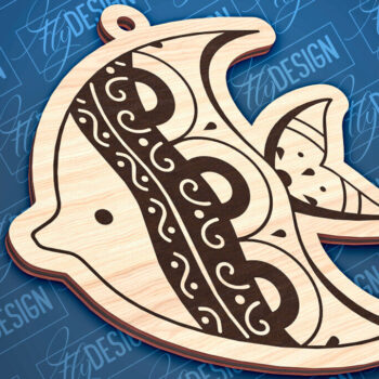 Intra απο ξύλο plywood 3mm-4mm πάχος – Στολίδια με θαλάσσια ζώα | Ωκεανός Δίασταση  20x20 cm INTRAFABR-93699006 - Image 8