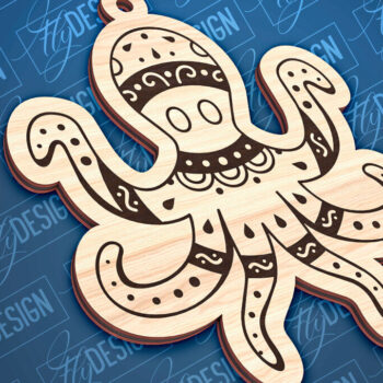 Intra απο ξύλο plywood 3mm-4mm πάχος – Στολίδια με θαλάσσια ζώα | Ωκεανός Δίασταση  20x20 cm INTRAFABR-93699006 - Image 10