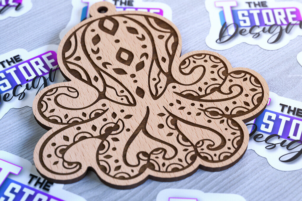 Intra απο ξύλο plywood 3mm-4mm πάχος – Στολίδια με θαλάσσια ζώα | Ωκεανός Δίασταση  20x20 cm INTRAFABR-93334827