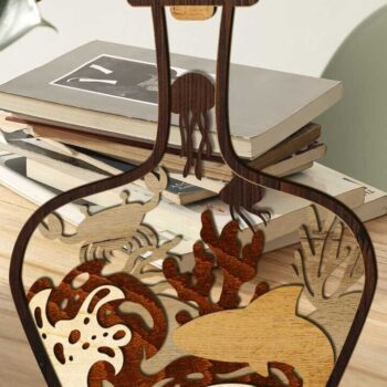 Intra απο ξύλο plywood 3mm-4mm πάχος – Διακόσμηση πολλαπλών στρώσεων δέσμης μπουκαλιών θάλασσας Δίασταση  20x20 cm INTRAFABR-102919777 - Image 2