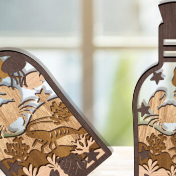 Intra απο ξύλο plywood 3mm-4mm πάχος – ΠακέτοBottle Sea Δίασταση  20x20 cm INTRAFABR-111847666 - Image 2