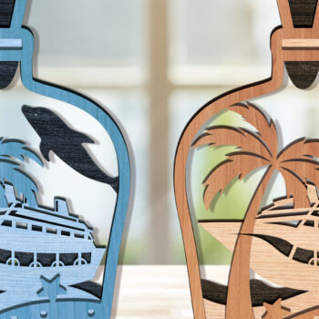 Intra απο ξύλο plywood 3mm-4mm πάχος – ΠακέτοBottle Sea Δίασταση  20x20 cm INTRAFABR-111847666 - Image 3