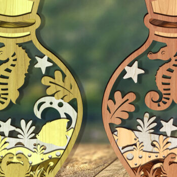 Intra απο ξύλο plywood 3mm-4mm πάχος – ΠακέτοBottle Sea Δίασταση  20x20 cm INTRAFABR-111847666 - Image 7