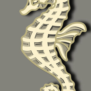 Intra απο ξύλο plywood 3mm-4mm πάχος – Sea Horse Multilayer/3d Layered Δίασταση  20x20 cm INTRAFABR-67067661