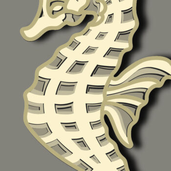 Intra απο ξύλο plywood 3mm-4mm πάχος – Sea Horse Multilayer/3d Layered Δίασταση  20x20 cm INTRAFABR-67067661 - Image 3