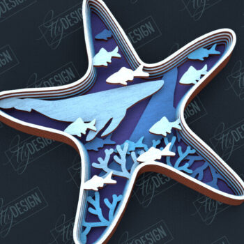 Intra απο ξύλο plywood 3mm-4mm πάχος – Πακέτο κοπής με λέιζερ ζώων με στρώσεις θάλασσας Δίασταση  20x20 cm INTRAFABR-100937228 - Image 5