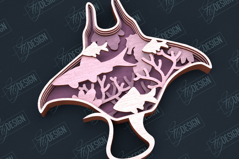 Intra απο ξύλο plywood 3mm-4mm πάχος – Ράμπα με στρώσεις θάλασσας | 3D σχήμα ξύλου | CNC Δίασταση  20x20 cm INTRAFABR-100936065