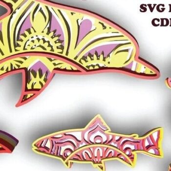 Intra απο ξύλο plywood 3mm-4mm πάχος – Θαλάσσια ζωή, Δελφίνι, ψάρι, Θαλάσσιο Άλογο Δίασταση  20x20 cm INTRAFABR-31269454 - Image 1