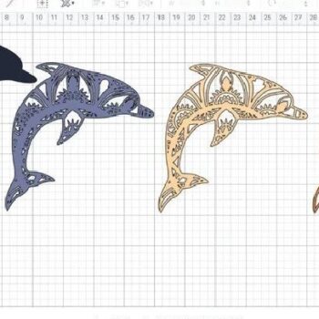 Intra απο ξύλο plywood 3mm-4mm πάχος – Θαλάσσια ζωή, Δελφίνι, ψάρι, Θαλάσσιο Άλογο Δίασταση  20x20 cm INTRAFABR-31269454 - Image 6