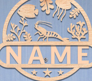 Intra απο ξύλο plywood 3mm-4mm πάχος – Sea Life Διακόσμηση Δωματίου Όνομα Πινακίδα Δίασταση  20x20 cm INTRAFABR-72632053