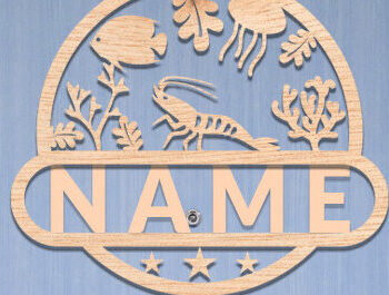 Intra απο ξύλο plywood 3mm-4mm πάχος – Sea Life Διακόσμηση Δωματίου Όνομα Πινακίδα Δίασταση  20x20 cm INTRAFABR-72632053 - Image 1