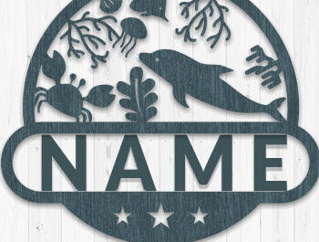 Intra απο ξύλο plywood 3mm-4mm πάχος – Sea Life Διακόσμηση Δωματίου Όνομα Πινακίδα Δίασταση  20x20 cm INTRAFABR-72632060 - Image 1