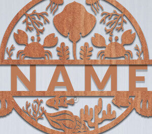 Intra απο ξύλο plywood 3mm-4mm πάχος – Sea Life Διακόσμηση Δωματίου Όνομα Πινακίδα Δίασταση  20x20 cm INTRAFABR-72632073