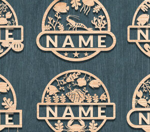 Intra απο ξύλο plywood 3mm-4mm πάχος – Sea Life Διακόσμηση Δωματίου Όνομα Πινακίδα Δίασταση  20x20 cm INTRAFABR-72793204