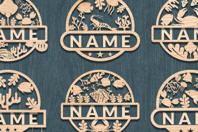 Intra απο ξύλο plywood 3mm-4mm πάχος – Sea Life Διακόσμηση Δωματίου Όνομα Πινακίδα Δίασταση  20x20 cm INTRAFABR-72793204