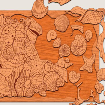 Intra απο ξύλο plywood 3mm-4mm πάχος – Πρότυπο κοπής ζωγραφικής SEA PUZZLE για παιδιά Δίασταση  20x20 cm INTRAFABR-25158575 - Image 11