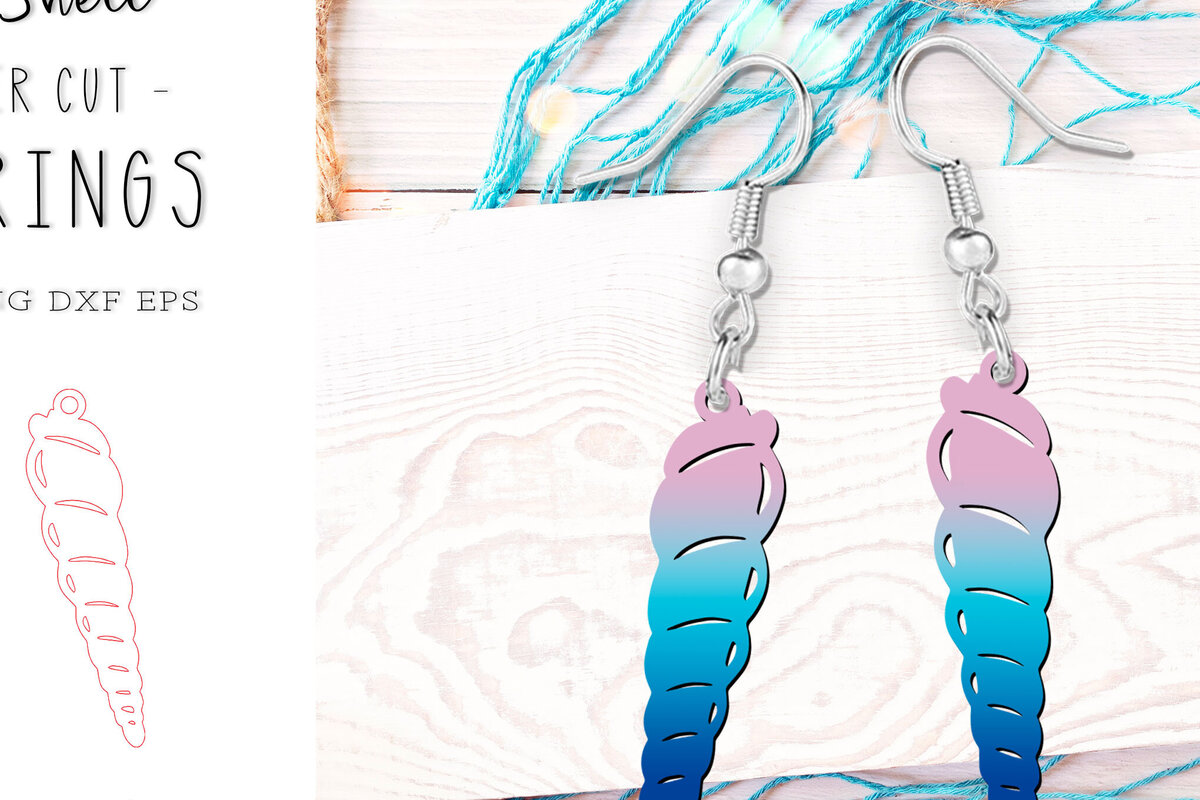 Intra απο ξύλο plywood 3mm-4mm πάχος – Αρχείο κοπής με λέιζερ Sea Shell Beach Earrings Δίασταση  5x5 cm INTRAFABR-121506225