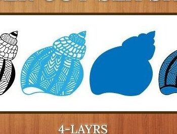 Intra απο ξύλο plywood 3mm-4mm πάχος – Sea Shell Δίασταση  20x20 cm INTRAFABR-32891587 - Image 2